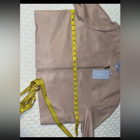 Antonio Melani Blush Tan Cropped 100% soft Leather Jacket, Size Xl NWT $317 - Picture 6 of 10